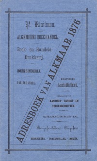Voorkant adresboek van 1876