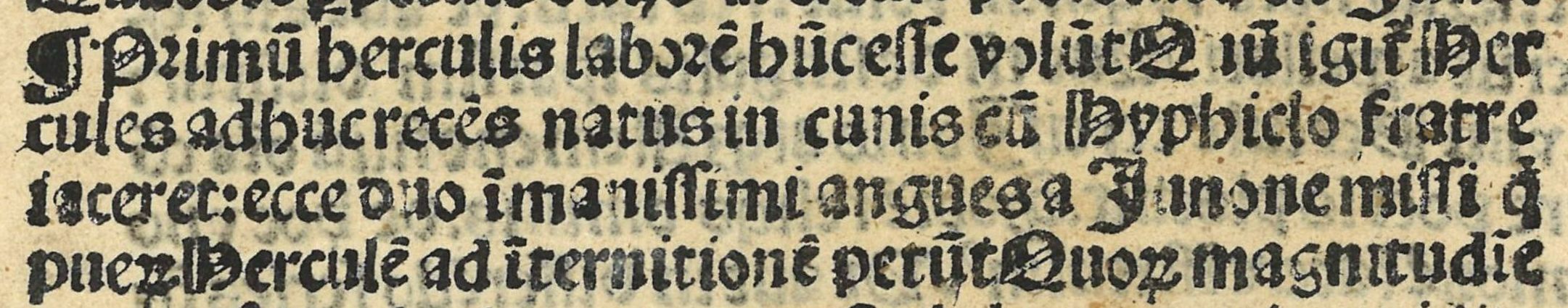 Latijnse tekst Het eerste werk van Hercules
