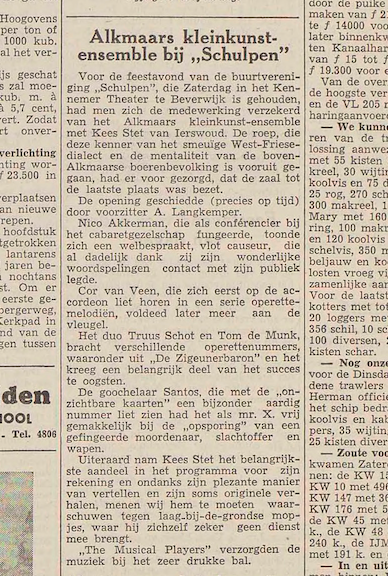 Recensie in de IJmuider Courant van 26 november 1951.