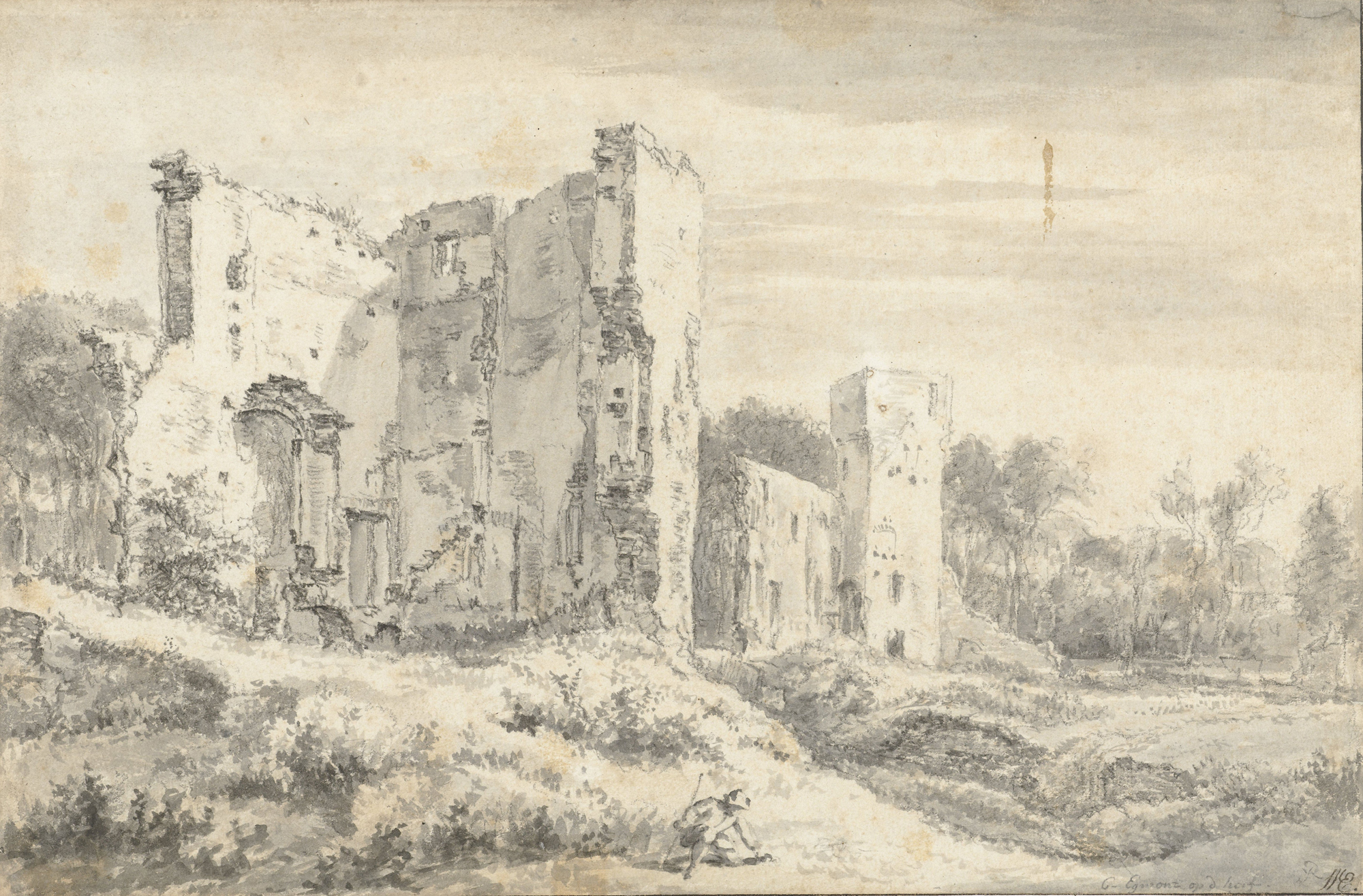 Ruïnes door Ruisdael ca. 1655 