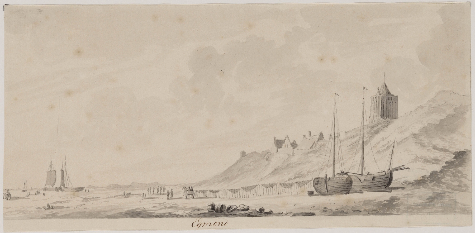 Het strand van Egmond in 1775