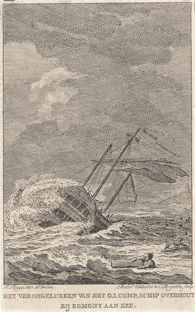Schip vergaat bij Egmond 1777