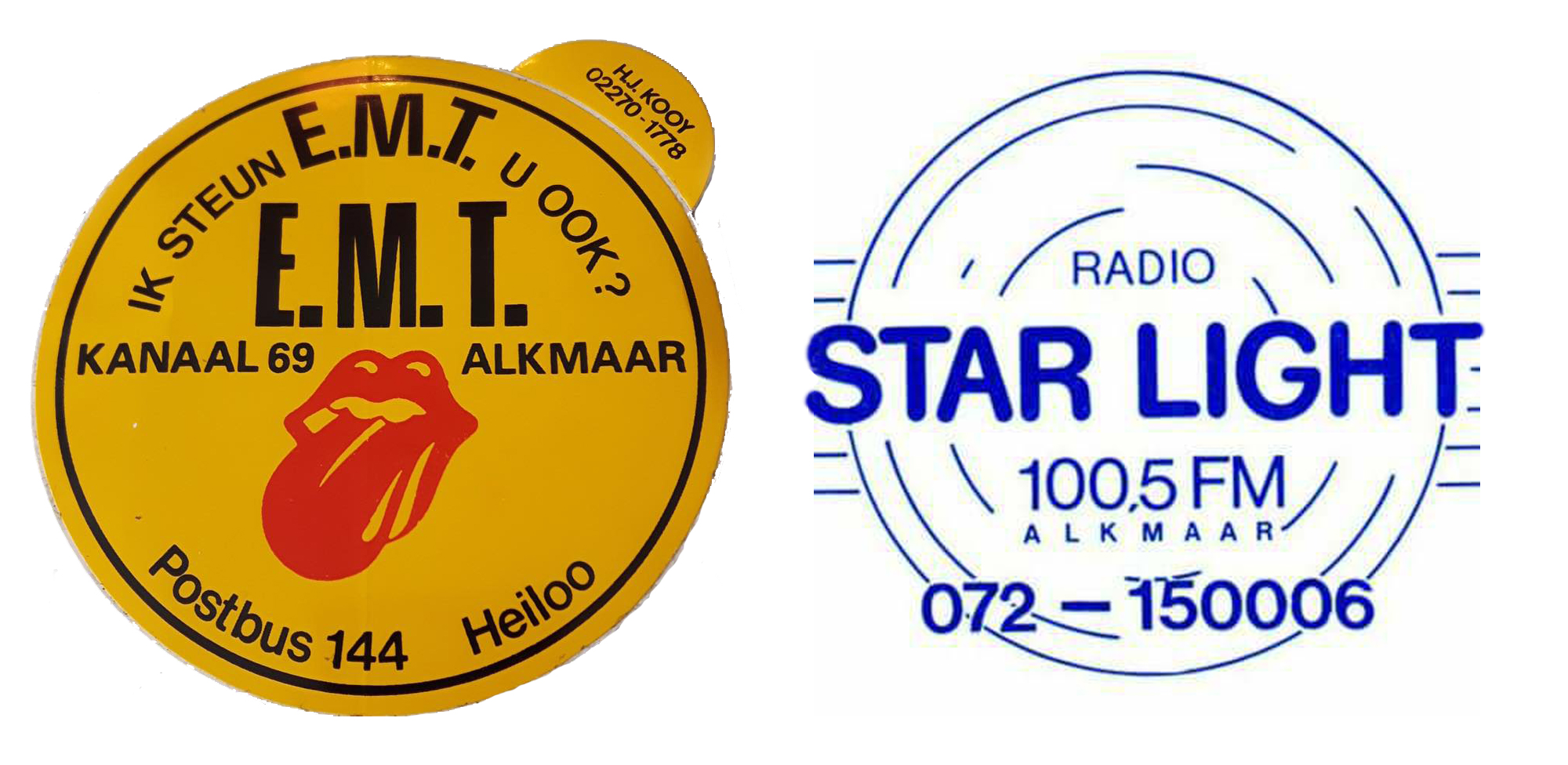 logo's Radiopiraten E.M.T. en Star Light