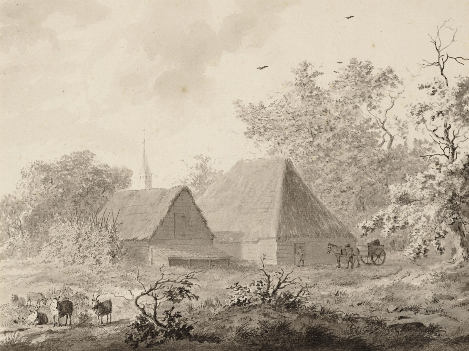Boerderij in Schoorl door P. Klinkhamer 1775